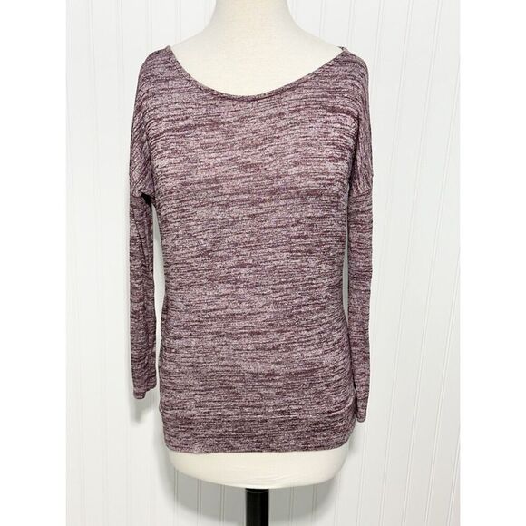 Athleta Gap Women's Pose Layer Top Cutout‎ Back Heather Purple Pink Marble XS - Picture 11 of 11